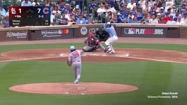Miles Mikolas fans Seiya Suzuki | 07/04/2025 | St. Louis Cardinals