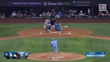 Max Muncy grounds out softly, catcher Jonah Heim to first baseman Jake Burger.