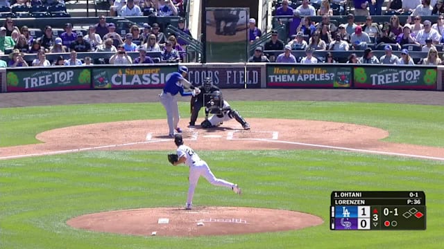 Shohei Ohtani extends on-base streak with RBI double | 04/19/2026