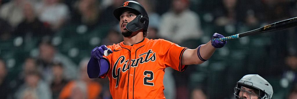 Willy Adames San Francisco Giants shortstop batting at Oracle Park vs Los Angeles Dodgers Shohei Ohtani Tyler Mahle moneyline plus 174 home dog model pick April 22 2026