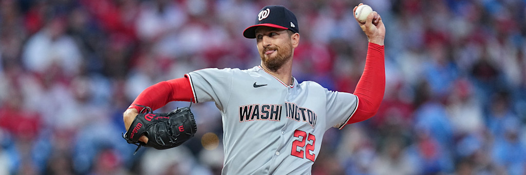 Washington Nationals starting pitcher Foster Griffin delivering a pitch in action