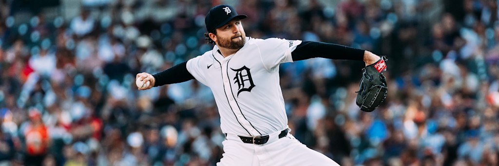 Detroit Tigers right-hander Casey Mize delivering a pitch, the arm behind the Tigers-Astros Under on June 17, 2026