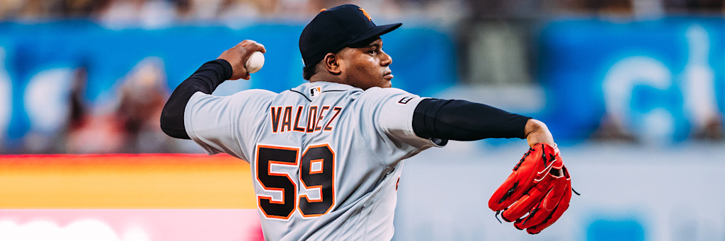 Framber Valdez pitching for the Detroit Tigers