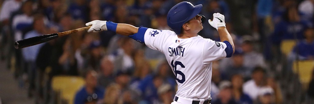 Will Smith of the Los Angeles Dodgers batting