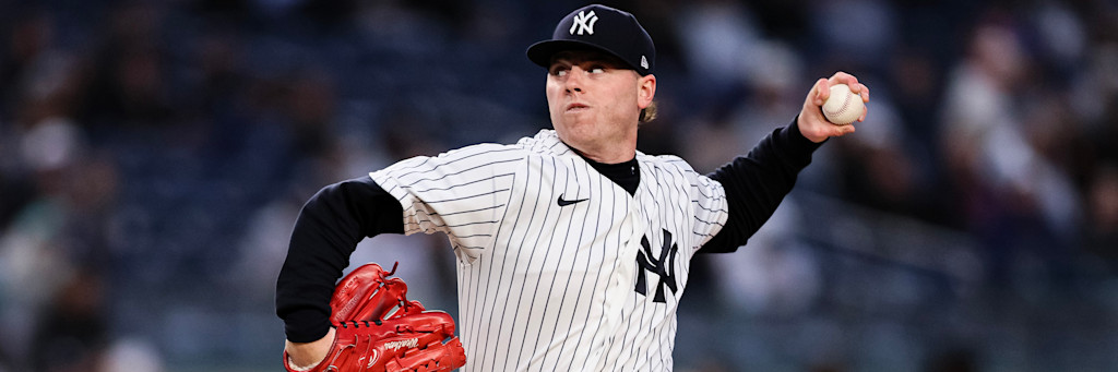 Ryan Weathers New York Yankees pitcher delivering at Yankee Stadium