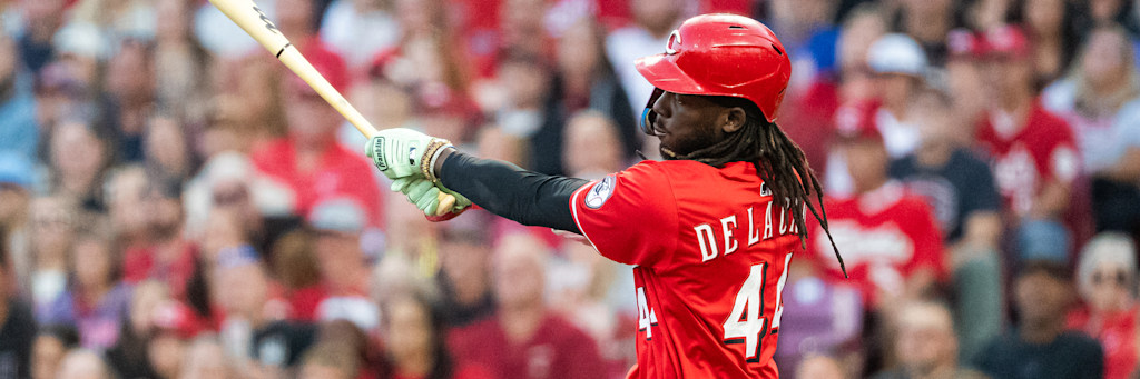 Elly De La Cruz Cincinnati Reds shortstop batting at Target Field vs Minnesota Twins Joe Ryan Brandon Williamson moneyline plus 154 road dog model pick April 17 2026