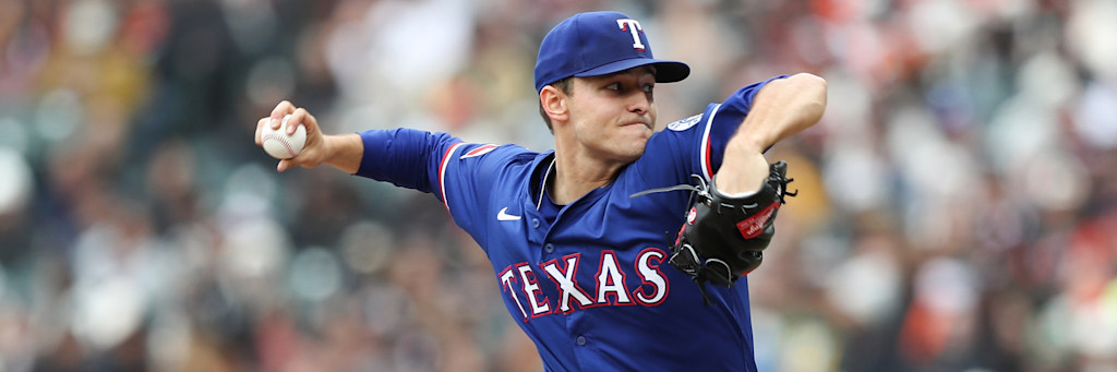 Jack Leiter Texas Rangers starting pitcher Sunday Night Baseball Comerica Park Tigers Rangers under 8 model edge May 3 2026