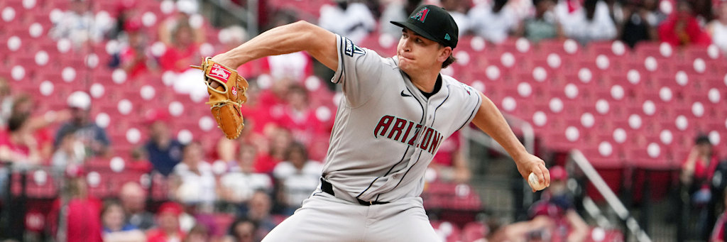 Arizona Diamondbacks left-hander Mitch Bratt delivering a pitch; Bratt has issued 19 walks in 143 batters faced across seven starts entering his outing at Fenway Park