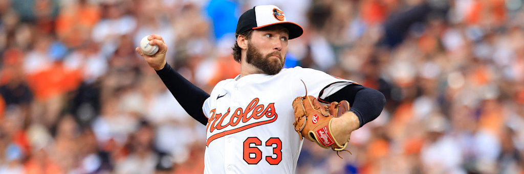 Brandon Young Baltimore Orioles action photo for Orioles team total under 4.5 vs Yankees