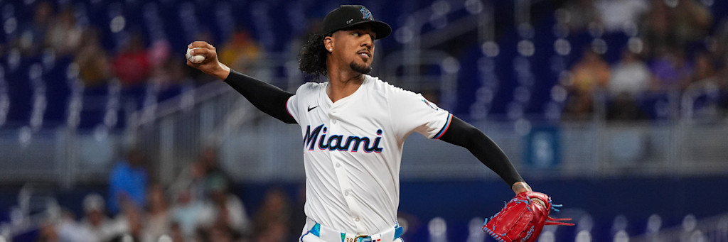 Eury Perez of the Miami Marlins pitching