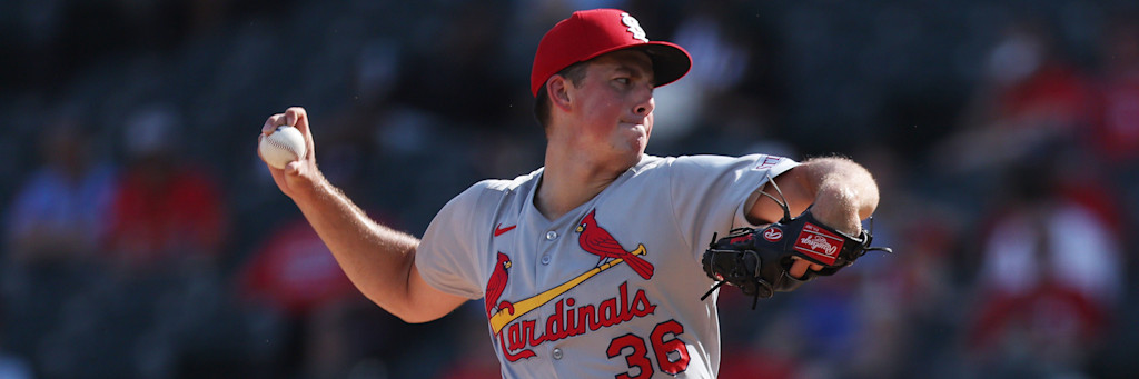 Michael McGreevy pitching for the St. Louis Cardinals