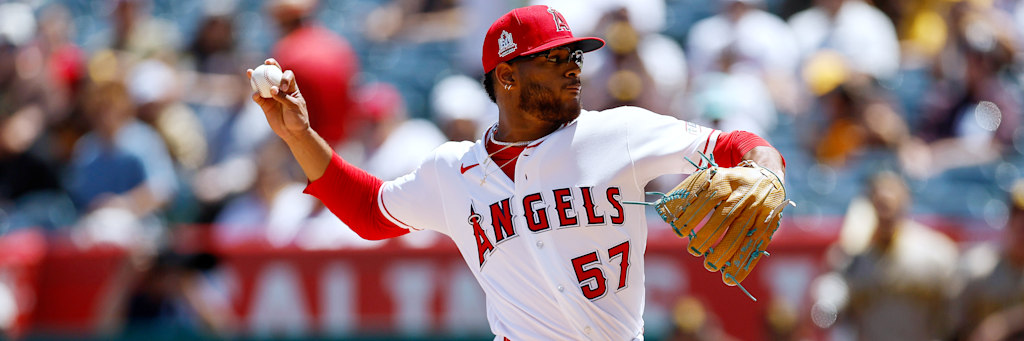 Walbert Urena pitching for the Los Angeles Angels