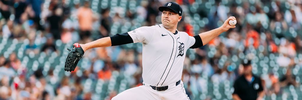 Detroit Tigers ace Tarik Skubal pitching at Comerica Park
