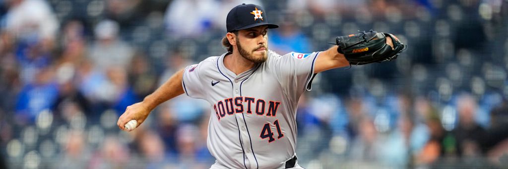 Spencer Arrighetti pitching for the Astros in a research-grade strikeout prop article