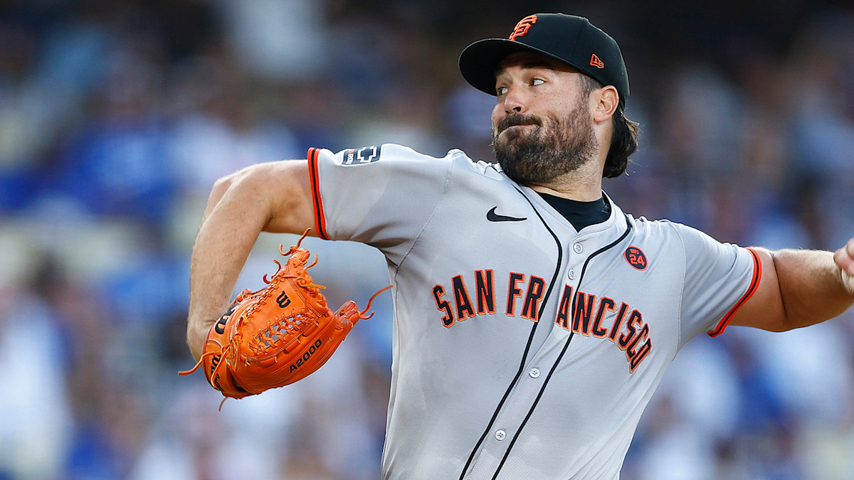San Francisco Giants left-hander Robbie Ray delivering a pitch