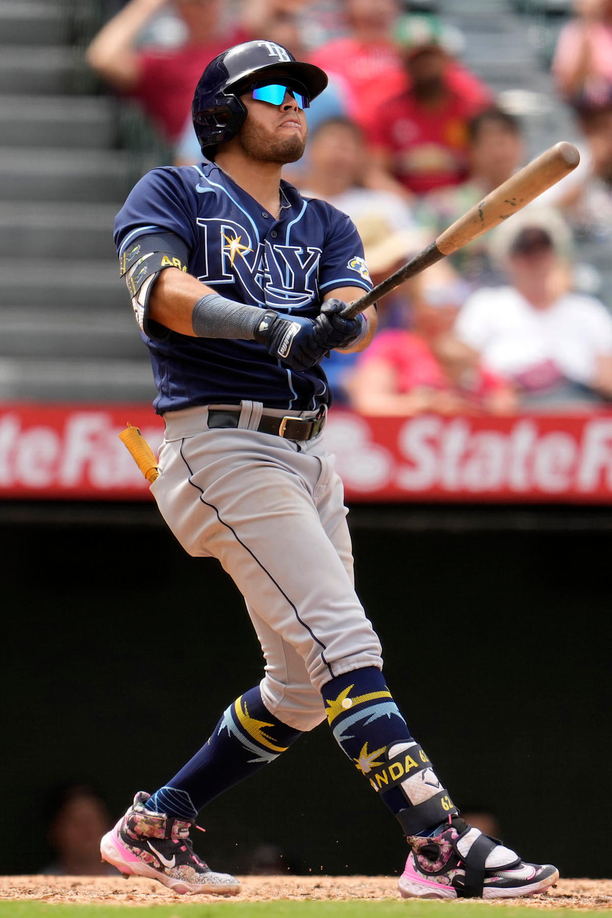 Jonathan Aranda batting for the Tampa Bay Rays