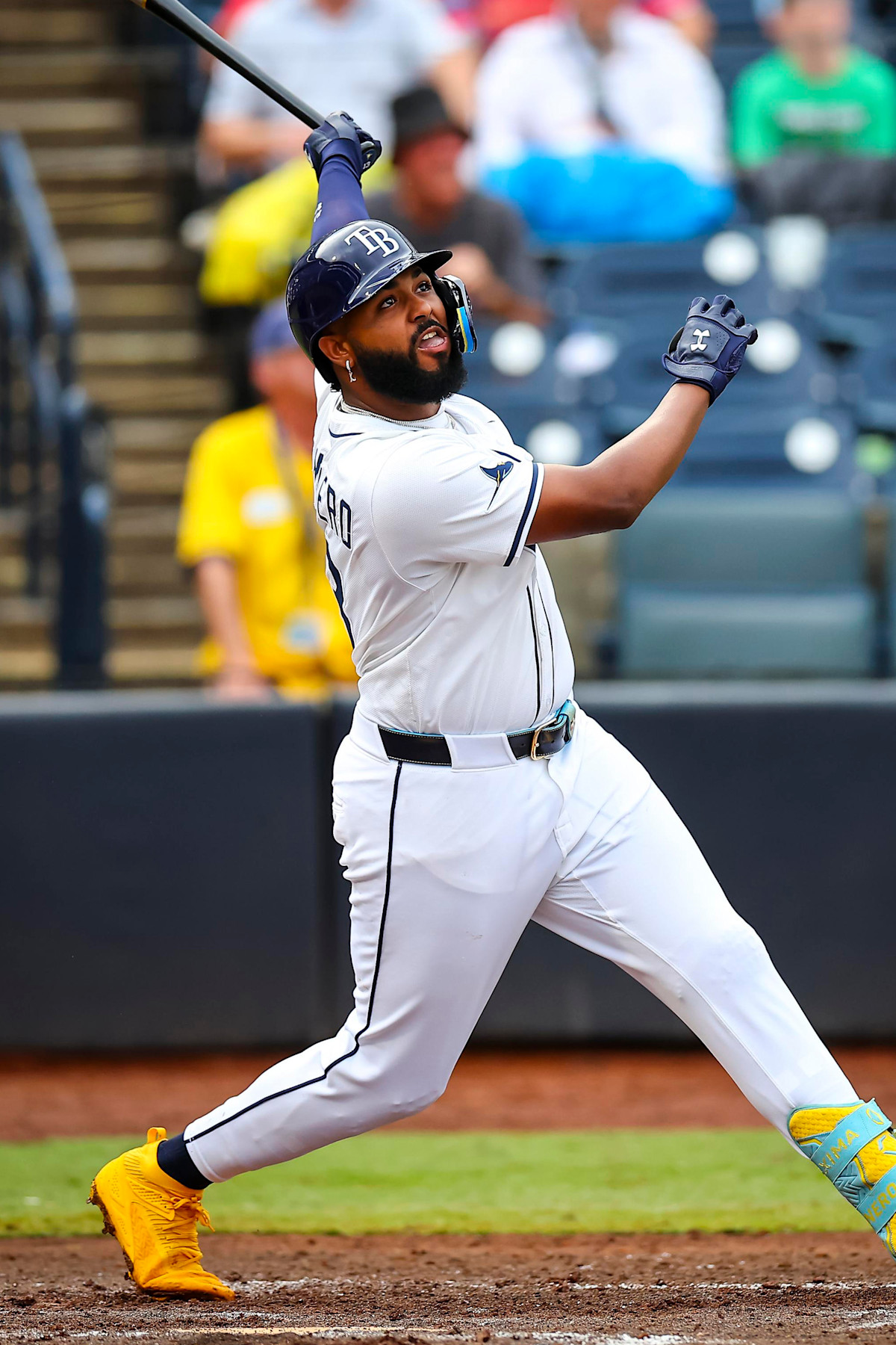 Junior Caminero playing for the Tampa Bay Rays in 2026