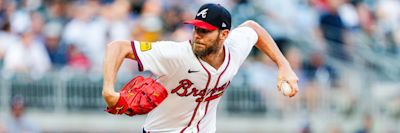 Chris Sale pitching for the Atlanta Braves