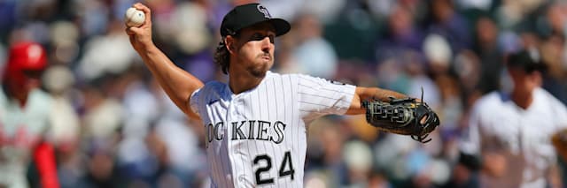 Michael Lorenzen pitching for the Colorado Rockies at Coors Field