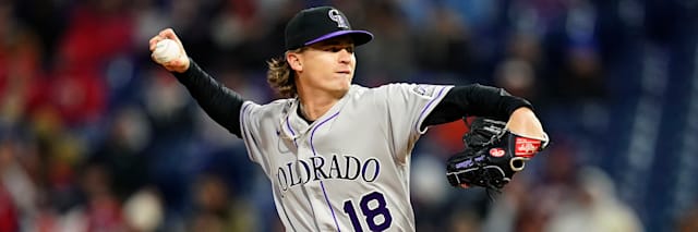 Ryan Feltner, Colorado Rockies right-handed starting pitcher, in his delivery