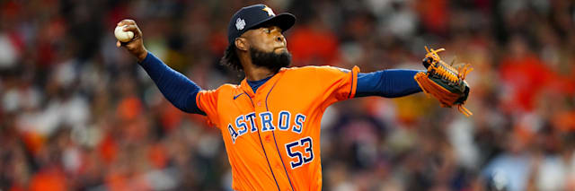 Cristian Javier, Houston Astros right-handed starting pitcher, in his delivery