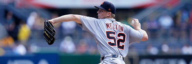 Troy Melton, Detroit Tigers right-handed starting pitcher, on the mound