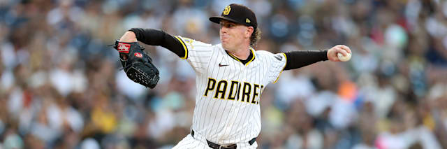 JP Sears, San Diego Padres left-handed pitcher, in his delivery