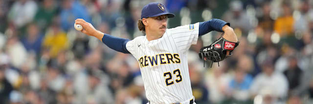 Brandon Sproat, Milwaukee Brewers right-handed starting pitcher, in his delivery