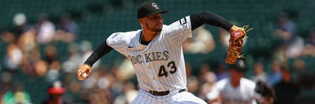 Gabriel Hughes, Colorado Rockies right-handed starting pitcher, in his delivery