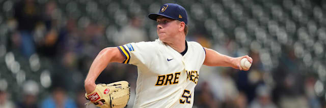 Kyle Harrison, Milwaukee Brewers left-handed starting pitcher, on the mound