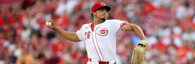 Chase Burns of the Cincinnati Reds pitching during a 2026 MLB game