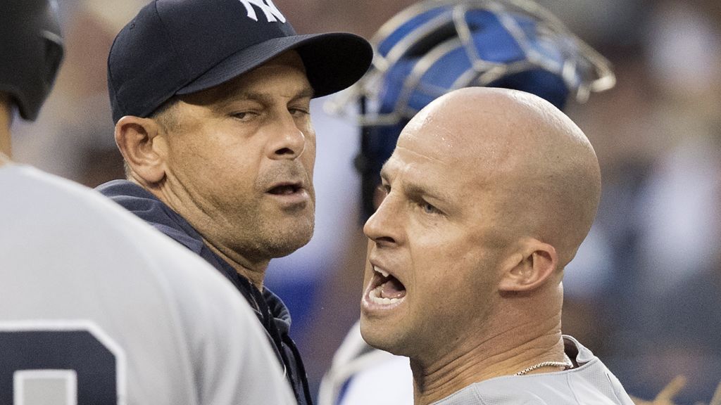 Brett Gardner ejected for arguing balls and strikes on Friday against