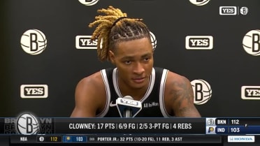 Noah Clowney discusses the Nets' win vs. Indiana