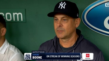 Aaron Boone talks about consecutive winning seasons for the Yankees