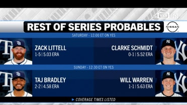 Clarke Schmidt and Will Warren get set to take the mound against the Rays