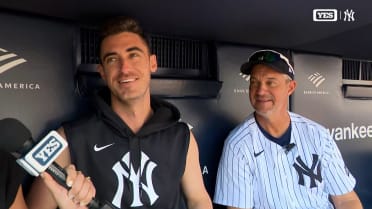 Cody and Clay Bellinger on Yankees Old-Timers' Day