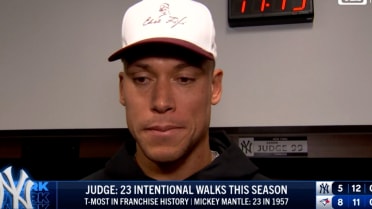 Aaron Judge talks about intentional walks
