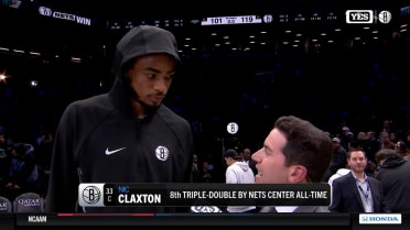 Nic Claxton on Nets' moving the ball and his triple-double