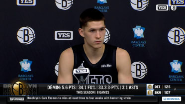 Egor Dёmin on first career start in loss to Pistons