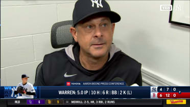 Aaron Boone discusses 6-4 loss to the Red Sox