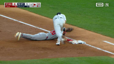 Cam Schlittler picks off a runner