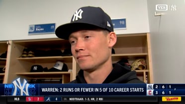 Will Warren on his pitching performance against Guardians