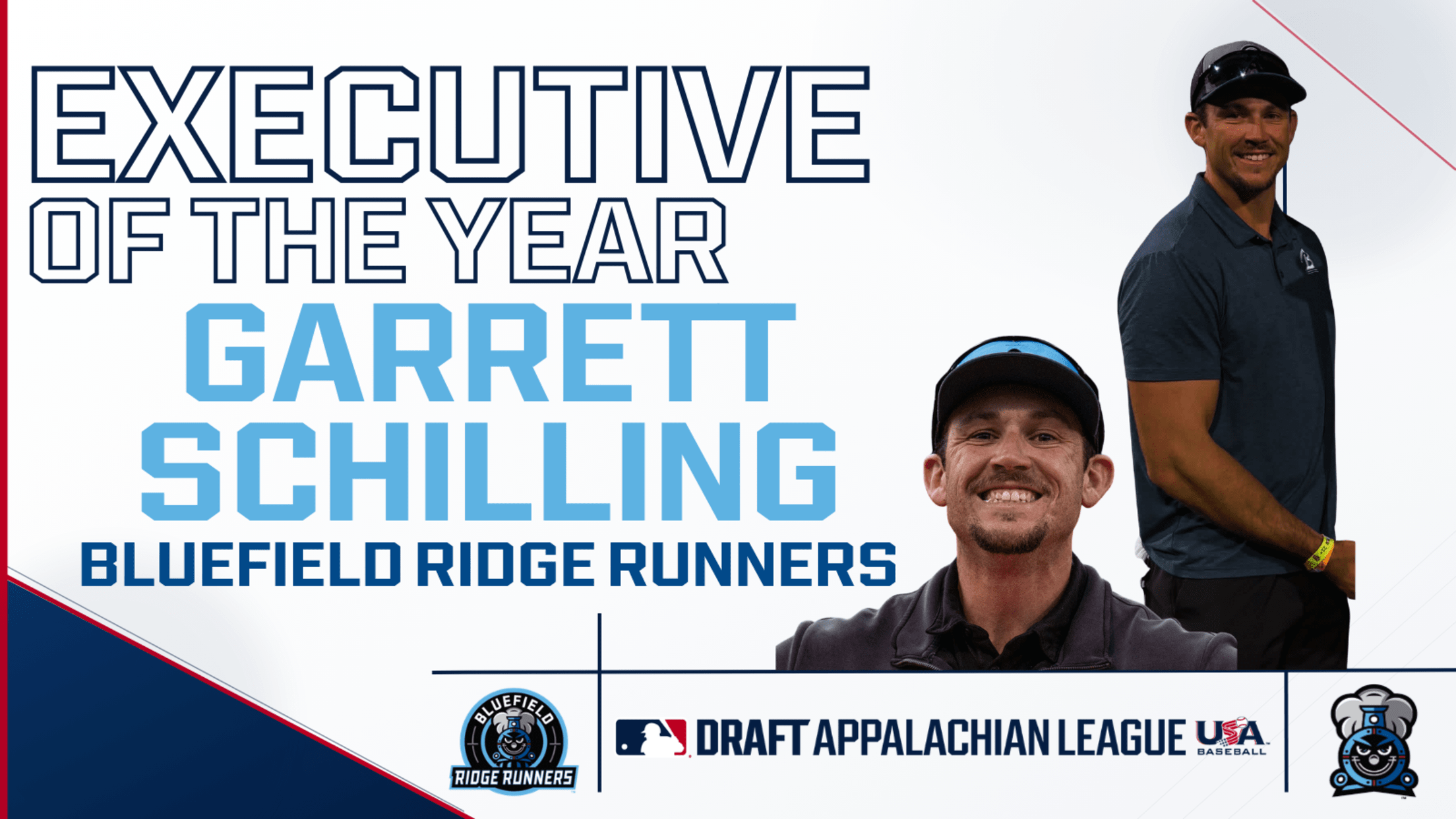 Appalachian League Executive of the Year Garrett Schilling of the Bluefield Ridge Runners
