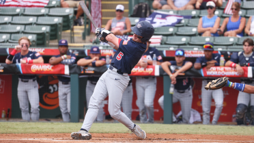 Kyle Schwarber falls rounding first base on his second HR of the