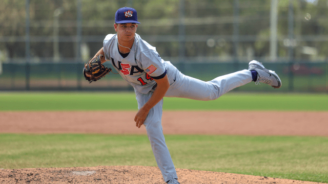 Toronto Blue Jays second baseman Cavan Biggio (8) throws to first base  during a spring training baseball game against the Baltimore Orioles on  March 1, 2023 at Ed Smith Stadium in Sarasota