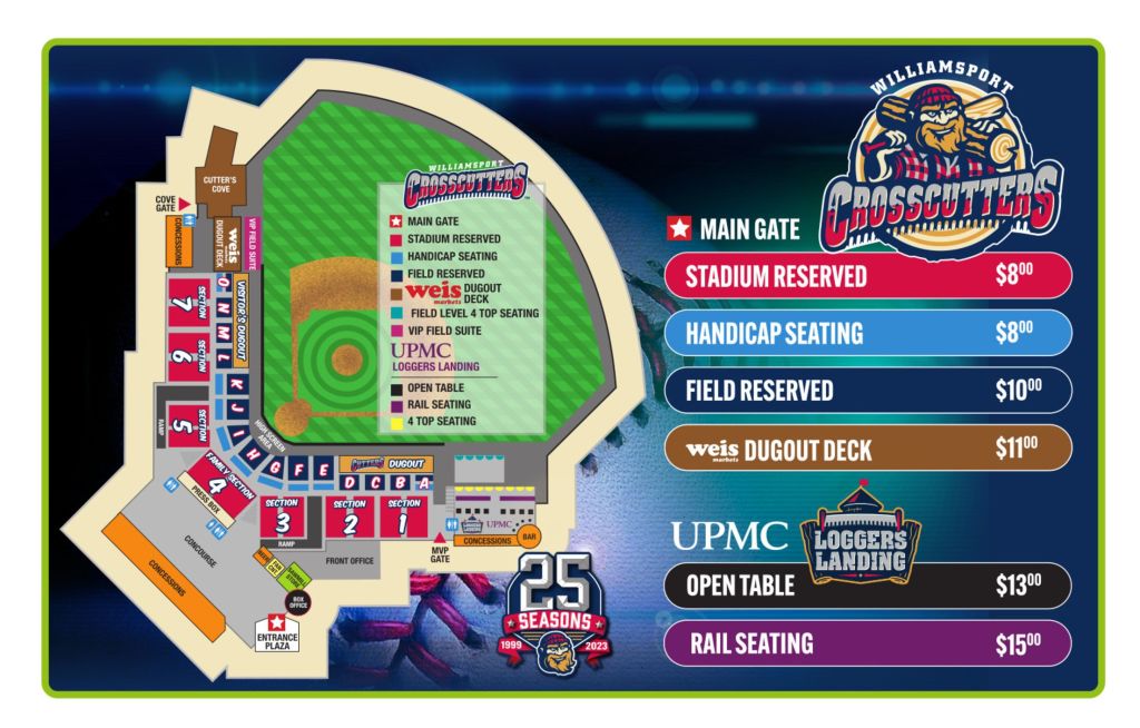 Seating Chart & Box Office Williamsport Crosscutters