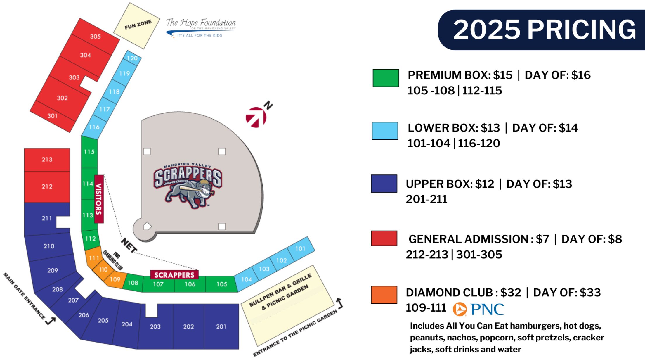 Stadium Seating Diagram | Mahoning Valley Scrappers